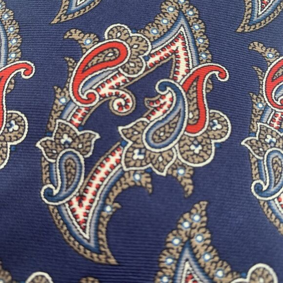 Vintage Christian Dior Monsieur Tie/Necktie Paisley 100% Silk Blue, Italy - Picture 5 of 6